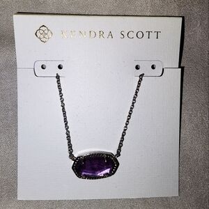 Kendra Scott Silver Necklace with purple stone